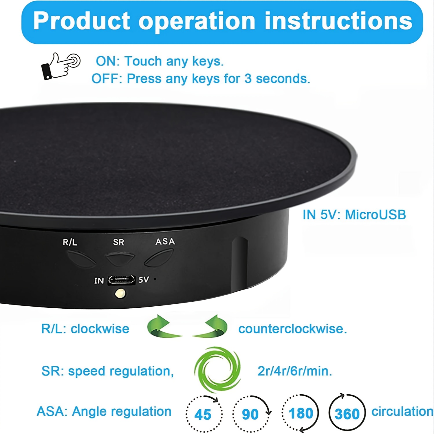 AliExpress Rotating Mirror Display Turntable (3 Speeds), view 3
