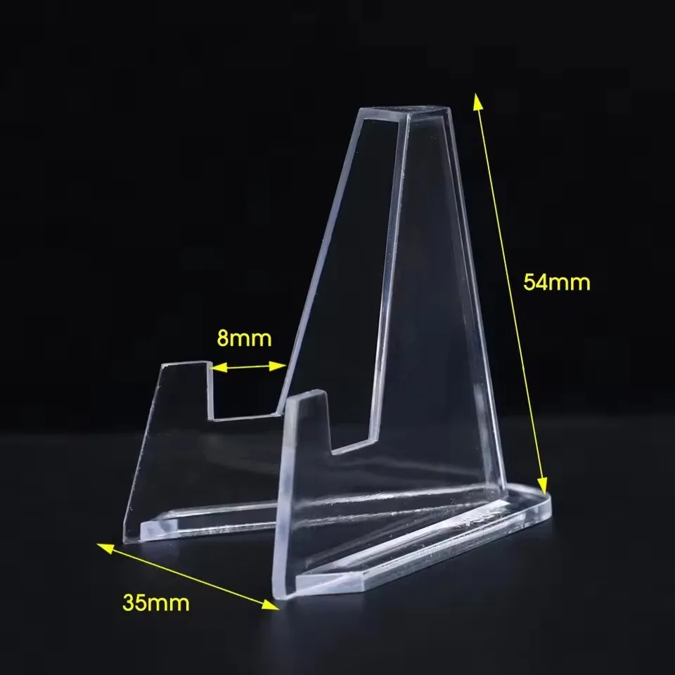 AliExpress 30-1PCS Triangular Card Display Stand Mini Acrylic Idol Photo Picture Holder Stands for Coin Sports Trading Cards Display Racks, view 6