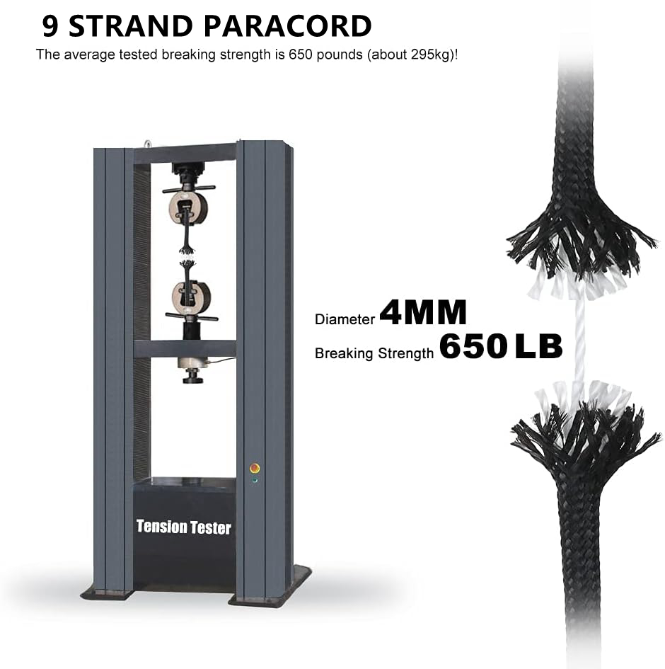 AliExpress 9-Core 650 Paracord Rope (4mm, 30-100m), view 4