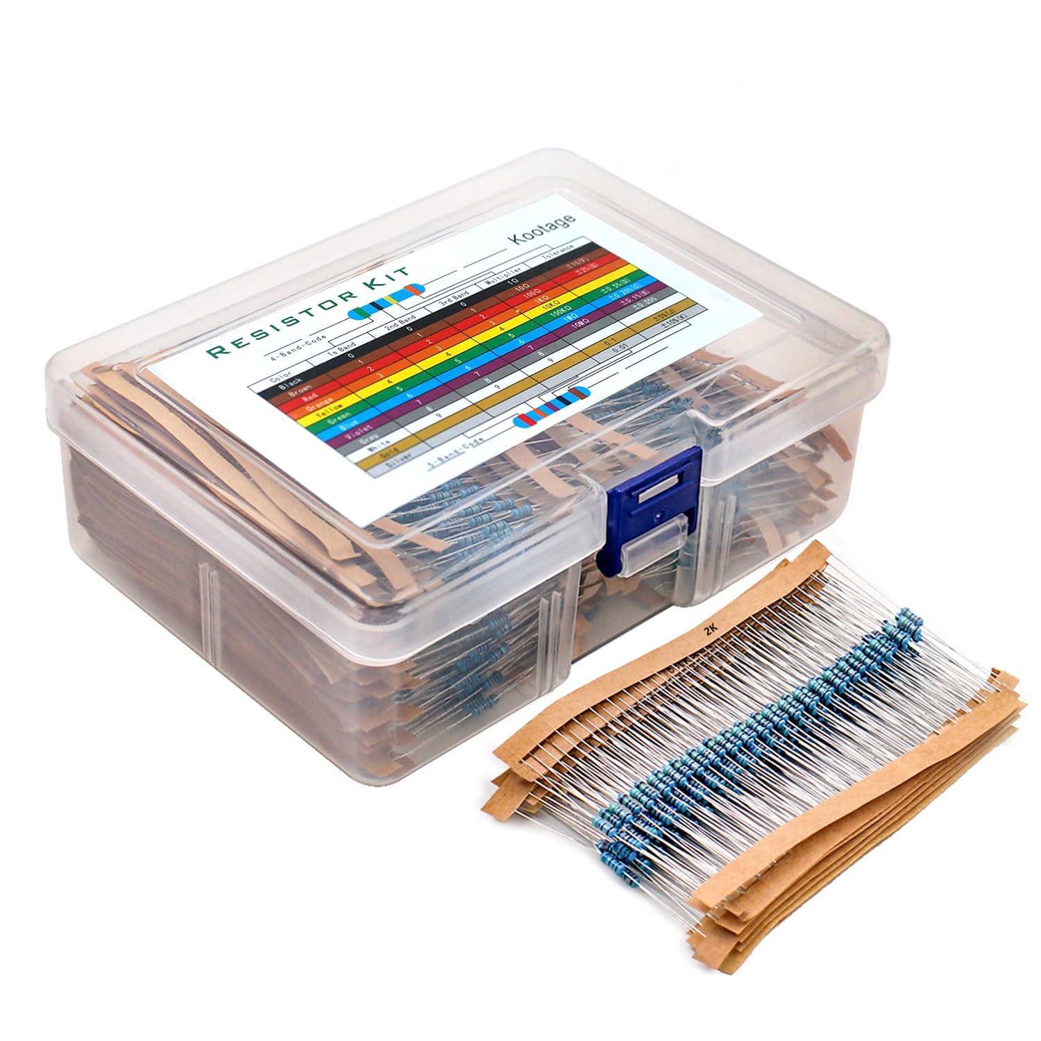 AliExpress 300/600pcs 1% Resistor Set Resistance 1/4W Metal Film Resistors Kit 10Ohm ~1M Ohm 30Values Electronic Components Kit