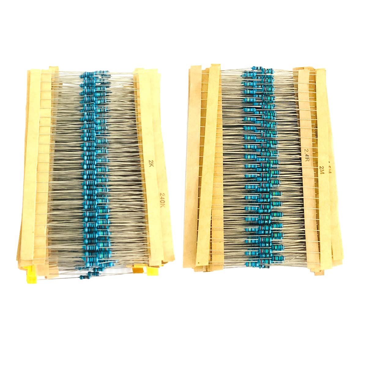 AliExpress 300/600pcs 1% Resistor Set Resistance 1/4W Metal Film Resistors Kit 10Ohm ~1M Ohm 30Values Electronic Components Kit, view 4