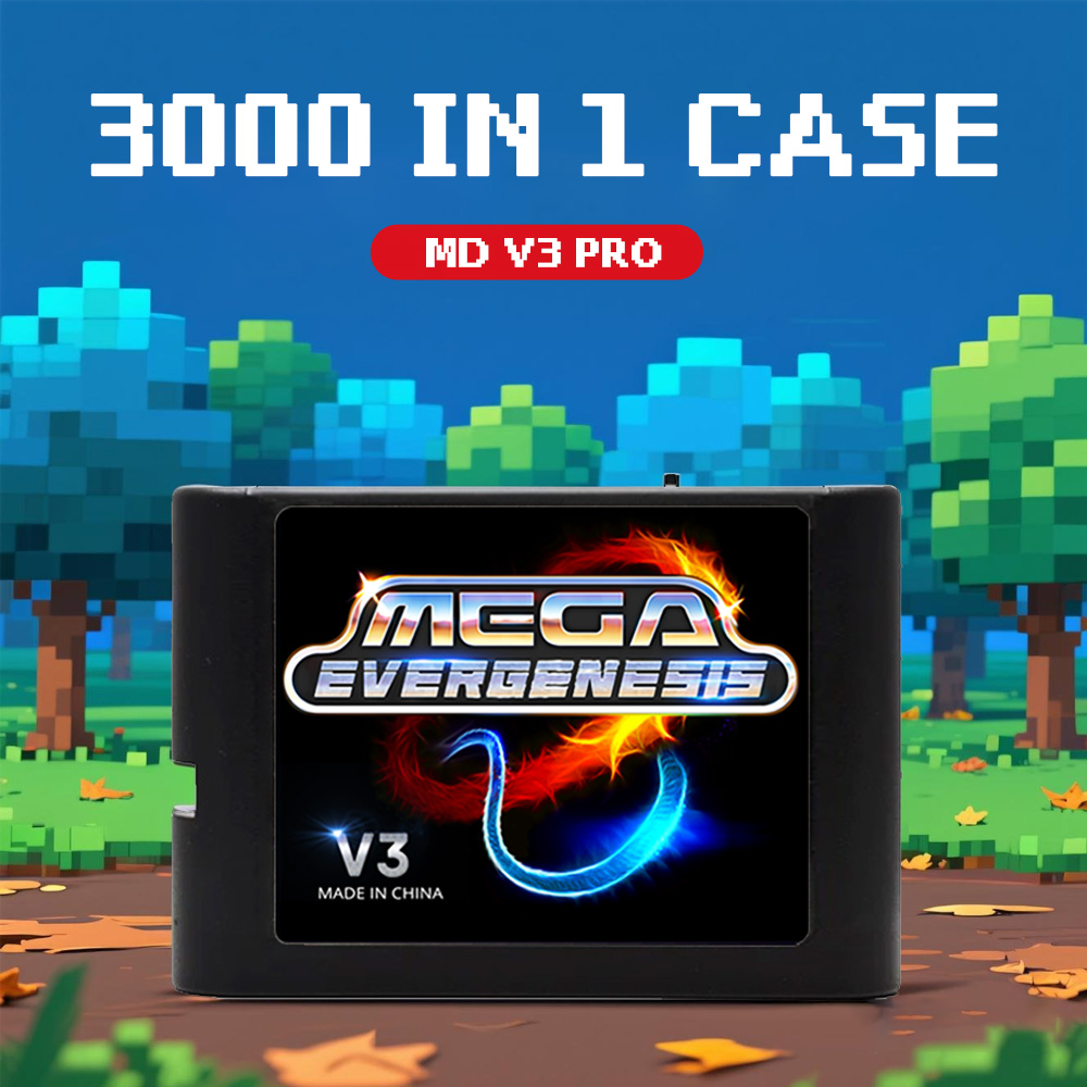 AliExpress 3000 in 1 Mega Genesis V3 Pro With 4GB TF Card EDMD Game Card For SEGA Genesis Mega Drive Master System Game Console