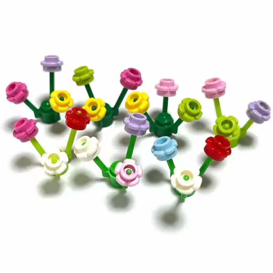 AliExpress 300PCS Round 1x1 with Flower MOC Building Blocks Compatible 24866 Kit Plate 5 Petals Brick Particle Educational Toys Kid Gift, view 3
