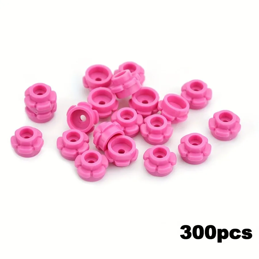 AliExpress 300PCS Round 1x1 with Flower MOC Building Blocks Compatible 24866 Kit Plate 5 Petals Brick Particle Educational Toys Kid Gift, view 4