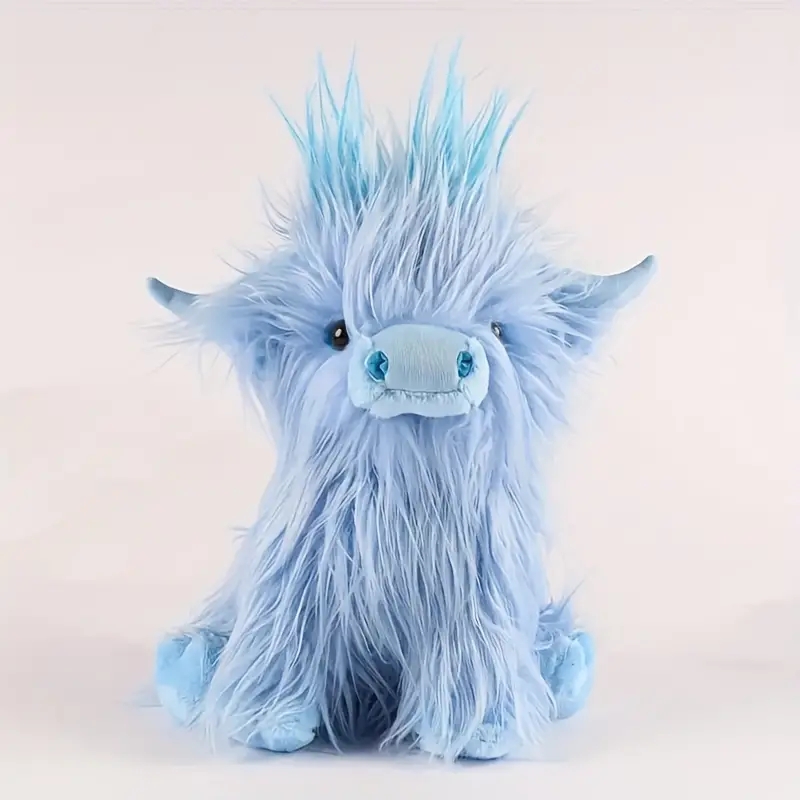 AliExpress 30cm Simulation Kyloe Cream Highland Cow Animal Plush Doll Soft Stuffed Highland Cow Cattlle Plushie Gift for Kids Boys Girls, view 6