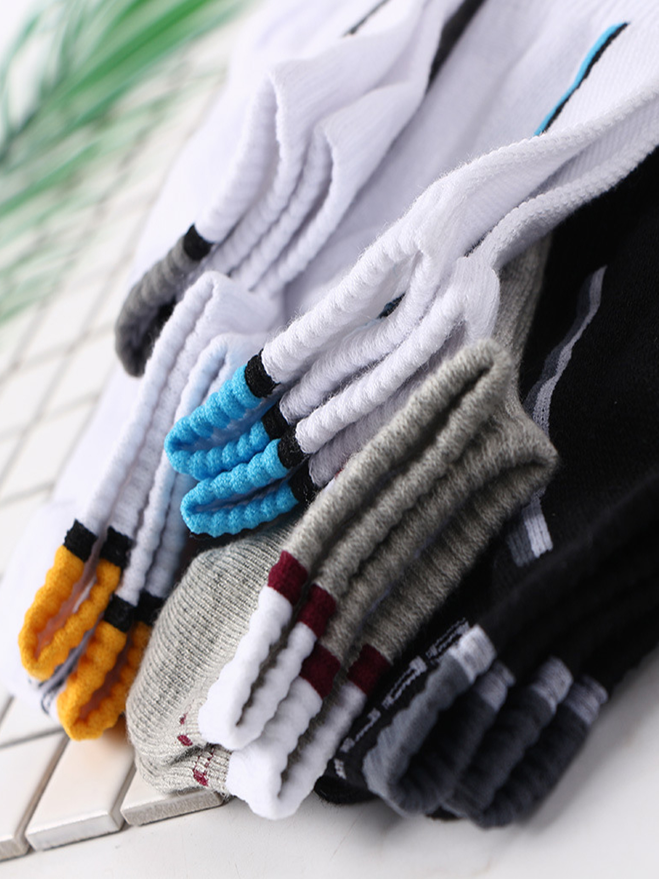 AliExpress Men's Color-Block Mesh Ankle Socks (30-Pair), view 5