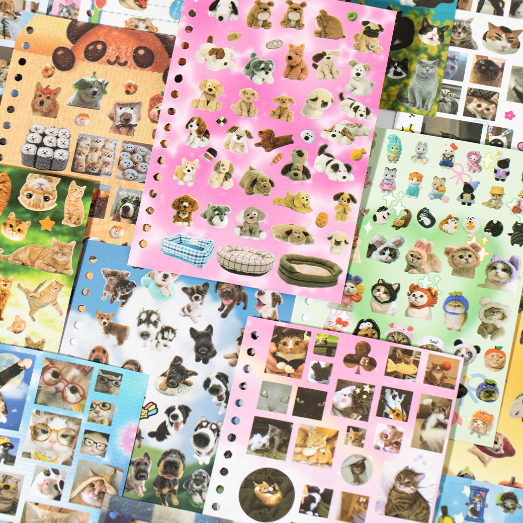 AliExpress 30Pcs/Book Cute Pet Battle Cut-Out Coil Sticker Book DIY Handbook Calendar Greeting Cards Diary Notebook Album Material Stickers, view 2