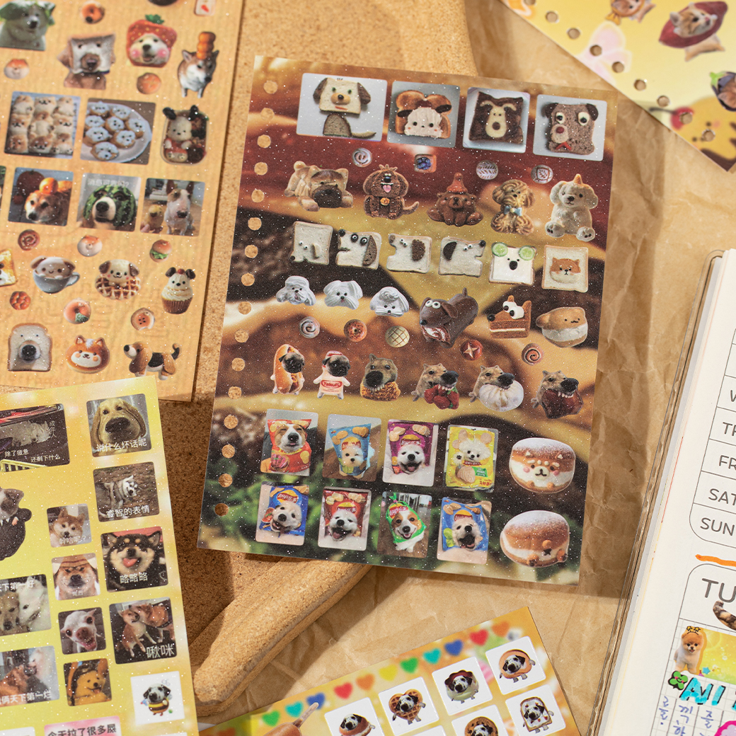 AliExpress 30Pcs/Book Cute Pet Battle Cut-Out Coil Sticker Book DIY Handbook Calendar Greeting Cards Diary Notebook Album Material Stickers, view 4