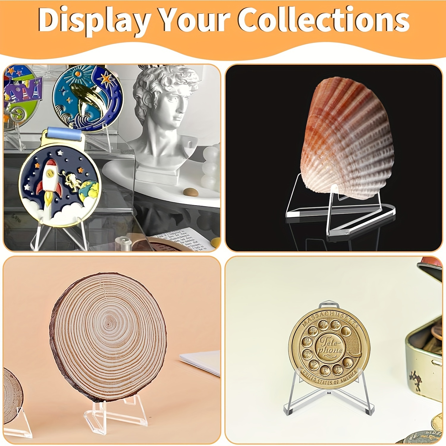 AliExpress 30pcs Clear Acrylic Display Stands - No Power Needed for Sports Cards & Graded Collections, view 4