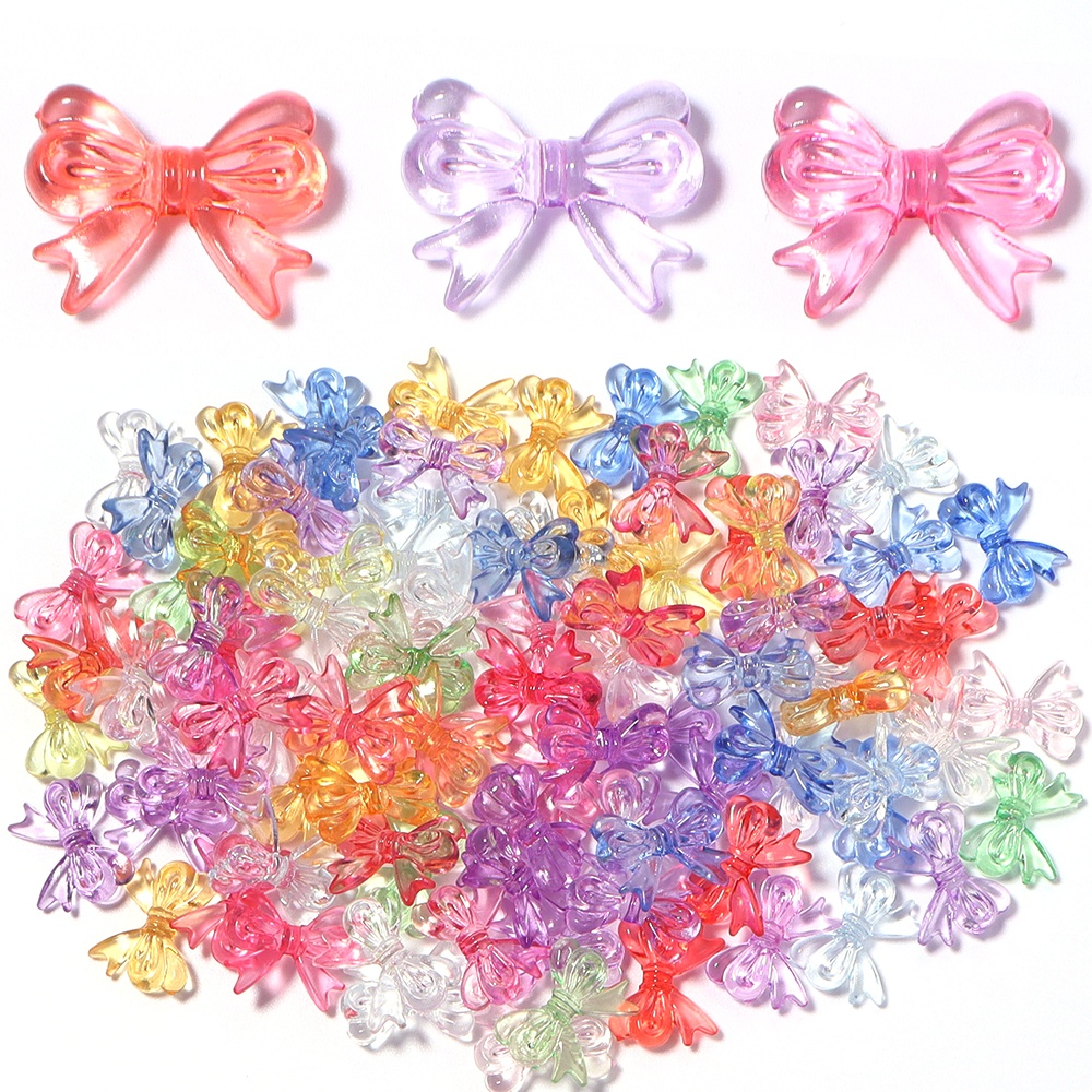 AliExpress 30-Piece Transparent Acrylic Bow Beads (14 x 18 mm)
