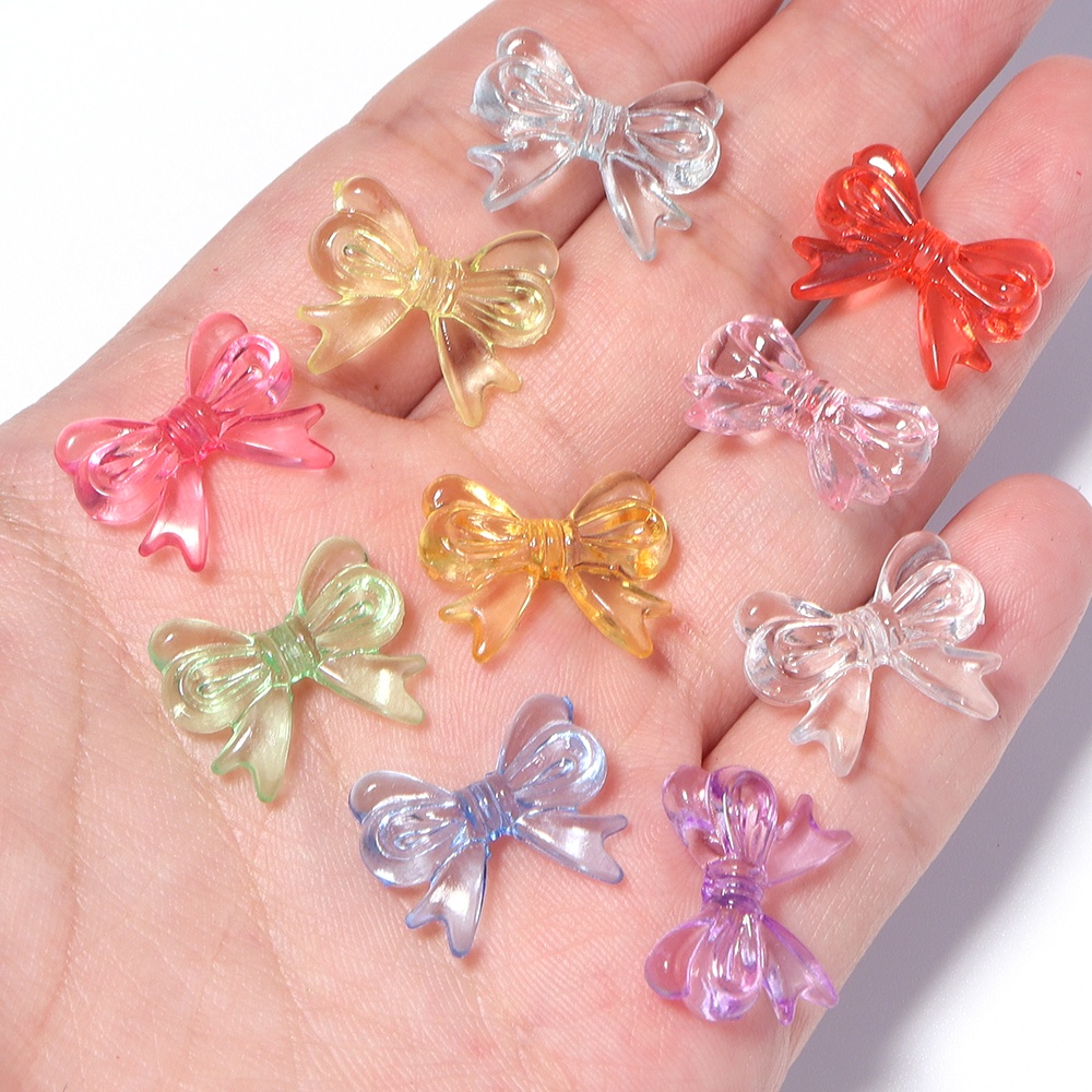 AliExpress 30-Piece Transparent Acrylic Bow Beads (14 x 18 mm), view 2