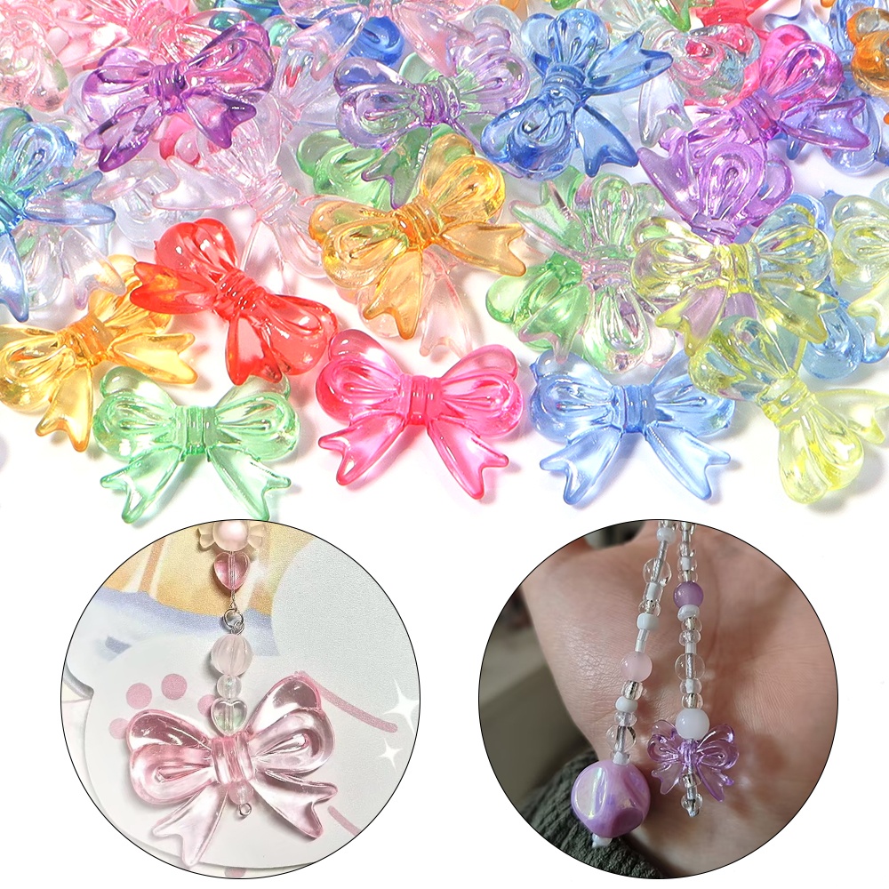 AliExpress 30-Piece Transparent Acrylic Bow Beads (14 x 18 mm), view 4