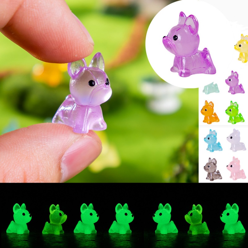 AliExpress 30PCS Mini Luminous Cute Puppy Accessories Toy Lovely Doggy Glow in The Night Fairy Garden Miniatures Dog Desk Decoration Gift