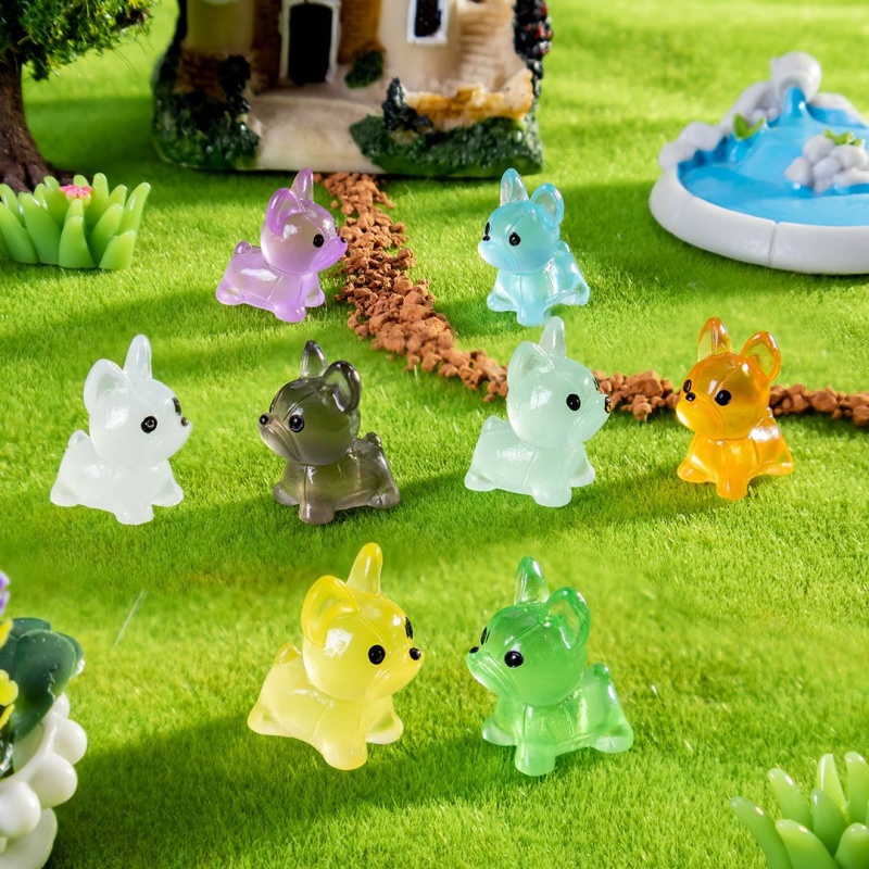 AliExpress 30PCS Mini Luminous Cute Puppy Accessories Toy Lovely Doggy Glow in The Night Fairy Garden Miniatures Dog Desk Decoration Gift, view 5