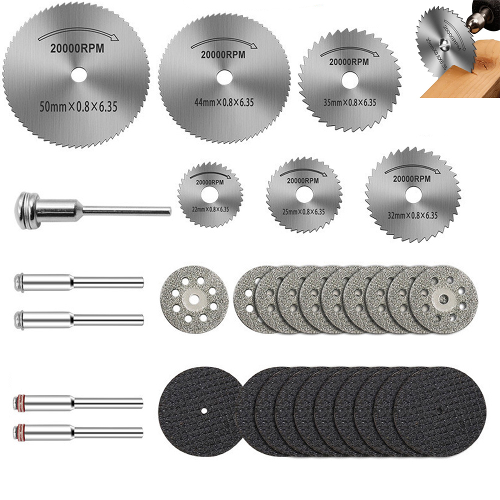AliExpress 31PC Diamond Cutting Discs Mini Drill Rotary Tool HSS Circular Saw Sanding Grinding Wheel for Cutting Metal, Wood, Stone, PVC
