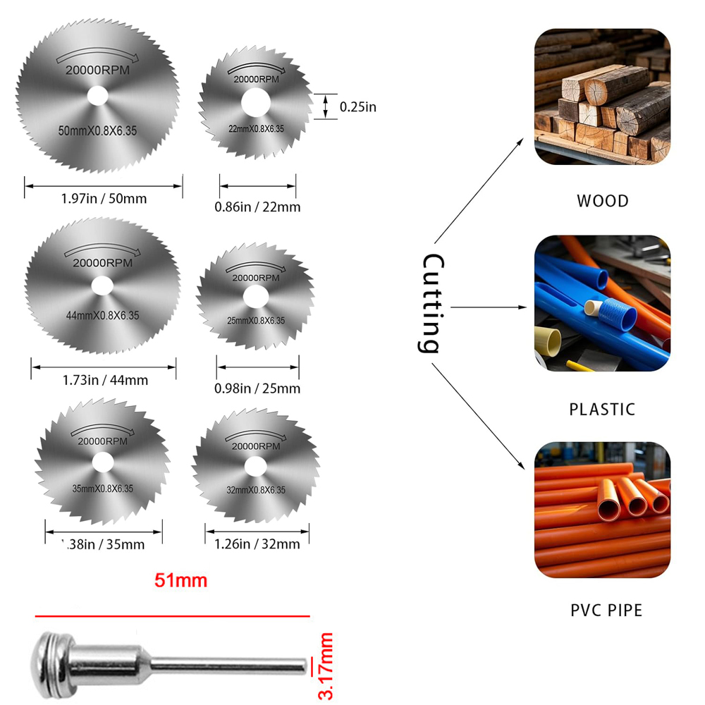 AliExpress 31PC Diamond Cutting Discs Mini Drill Rotary Tool HSS Circular Saw Sanding Grinding Wheel for Cutting Metal, Wood, Stone, PVC, view 4