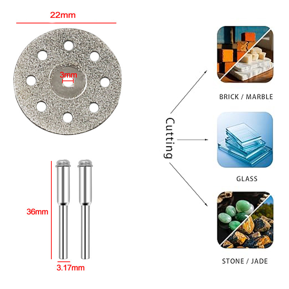 AliExpress 31PC Diamond Cutting Discs Mini Drill Rotary Tool HSS Circular Saw Sanding Grinding Wheel for Cutting Metal, Wood, Stone, PVC, view 6