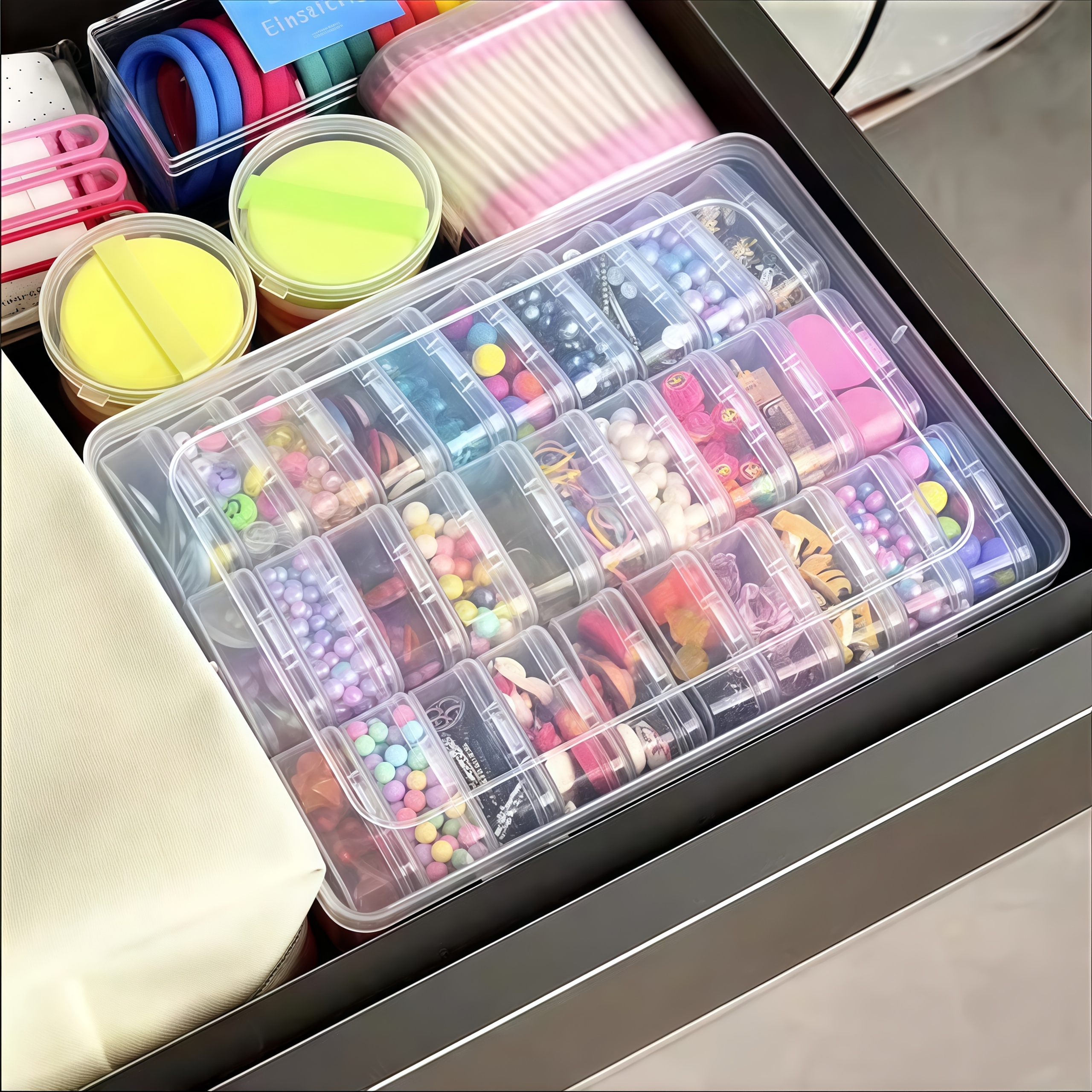 AliExpress 31-Piece Clear Craft Bead Storage Box Set, view 4
