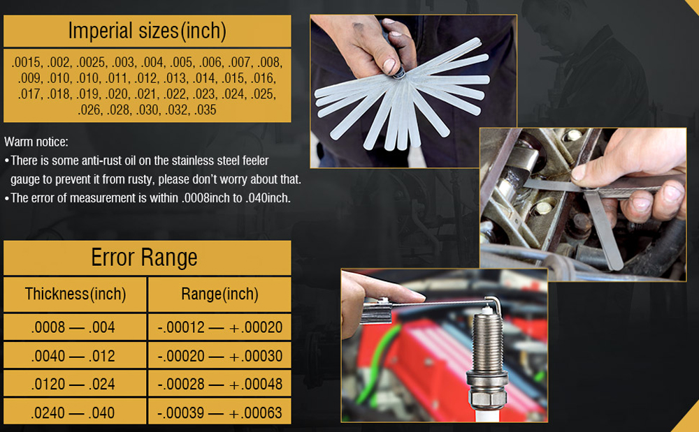 AliExpress 32-Blade Dual-Marked Feeler Gauge Set, view 5