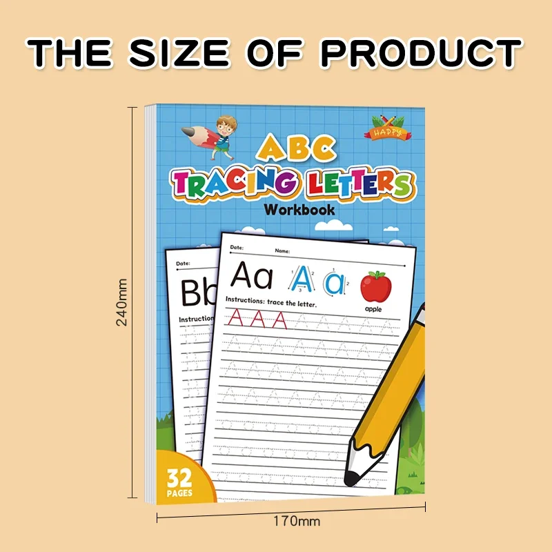 AliExpress 32 Pages ABC Tracing Letters Workbook for Kids | Preschool Learning Activities Handwriting Practice Book, view 5