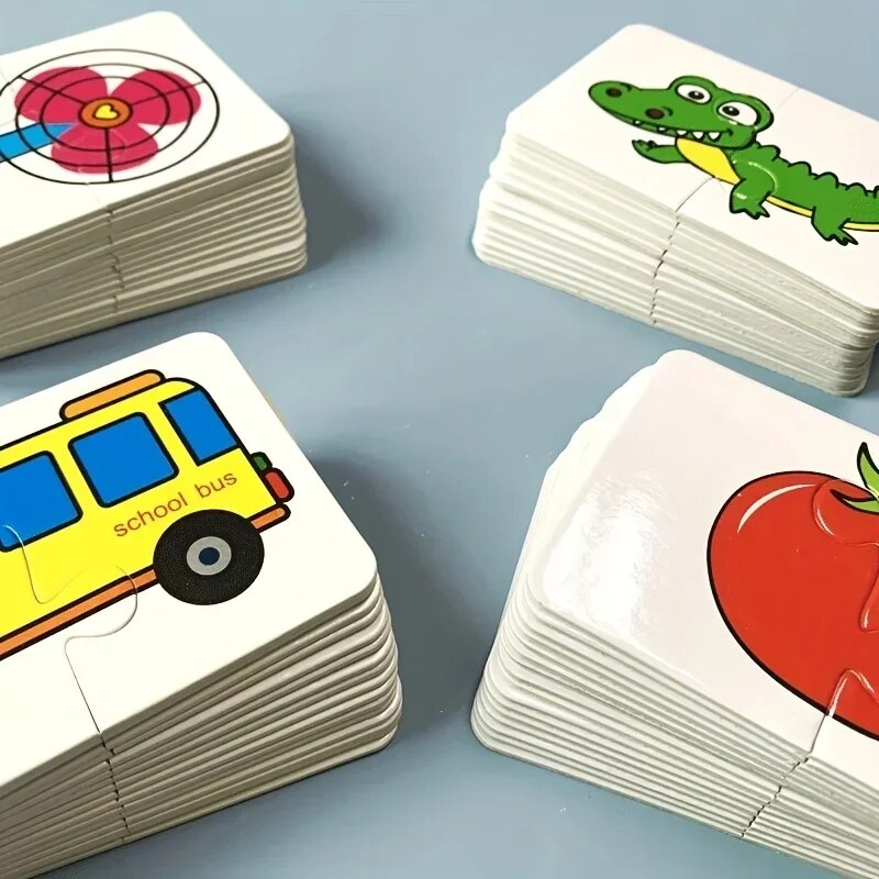 AliExpress 32 Pcs Enlightenment Card Matching Puzzle Early Education Cartoon Pattern Cognitive Boys and Girls Toys, view 3