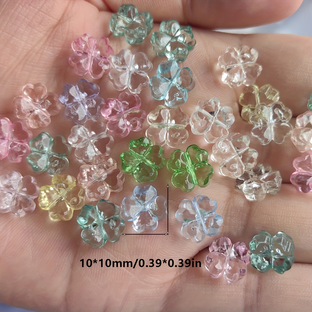 AliExpress 32-Piece Transparent Clover Flower Pendants, view 2
