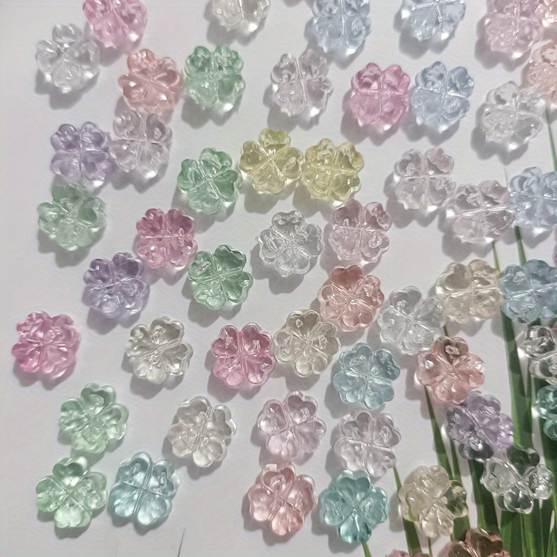 AliExpress 32-Piece Transparent Clover Flower Pendants, view 3