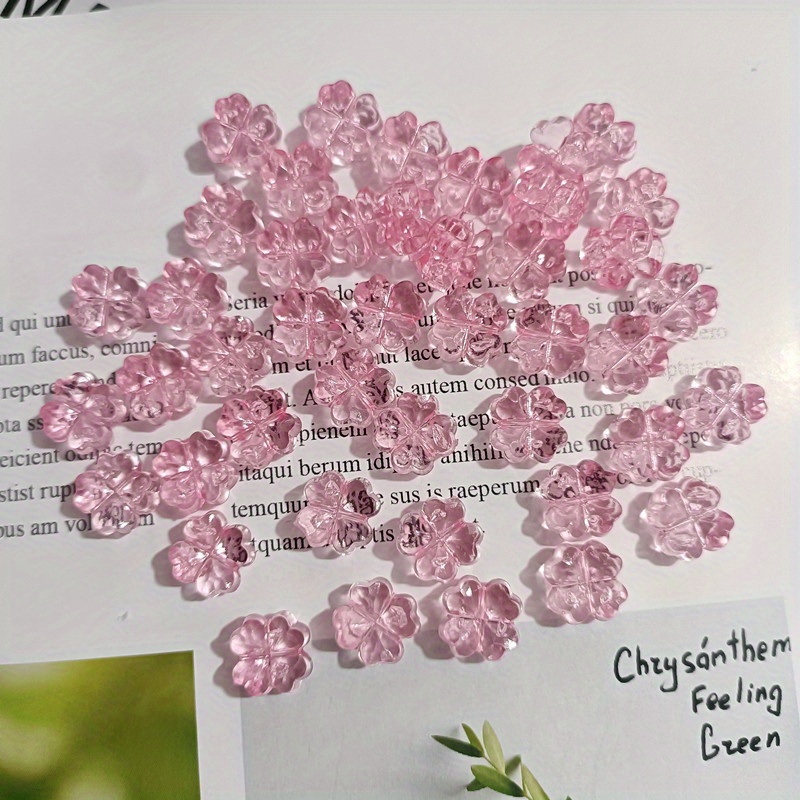 AliExpress 32-Piece Transparent Clover Flower Pendants, view 4