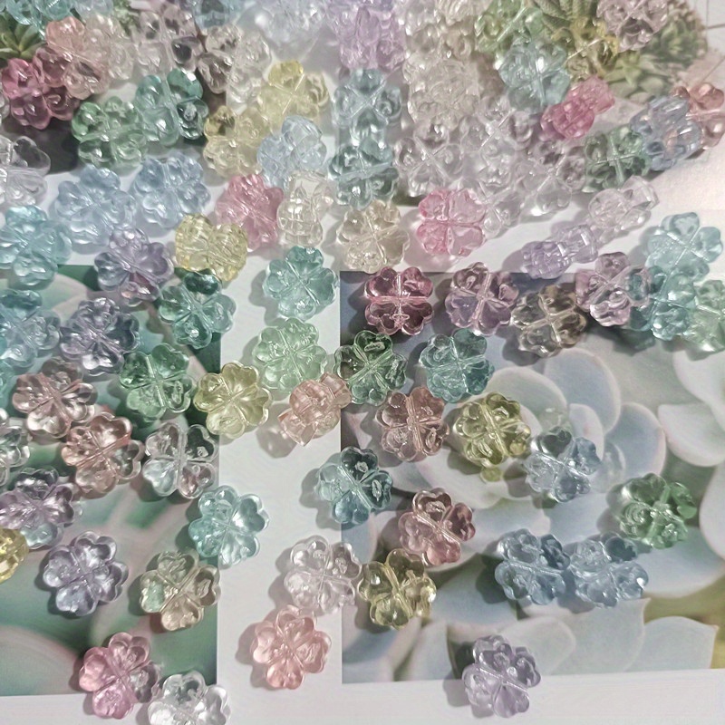 AliExpress 32-Piece Transparent Clover Flower Pendants, view 5