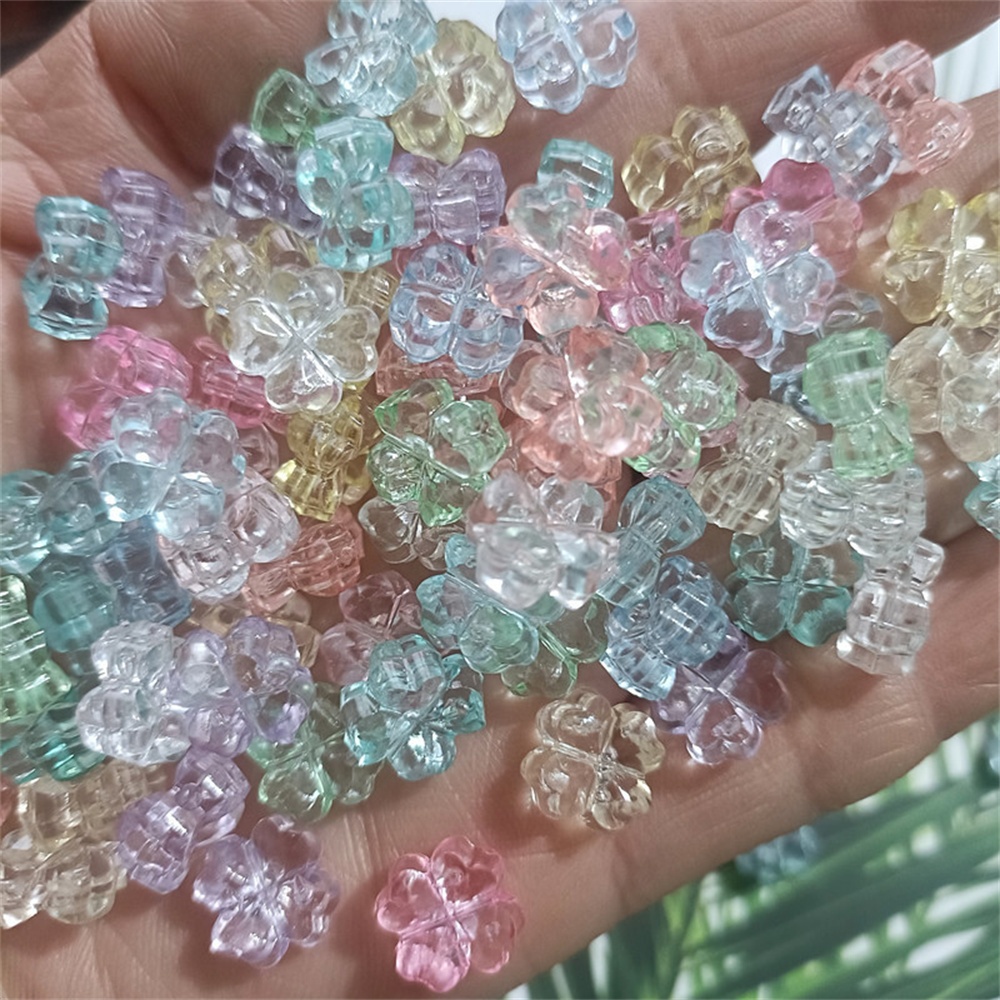 AliExpress 32-Piece Transparent Clover and Flower Charms, view 4