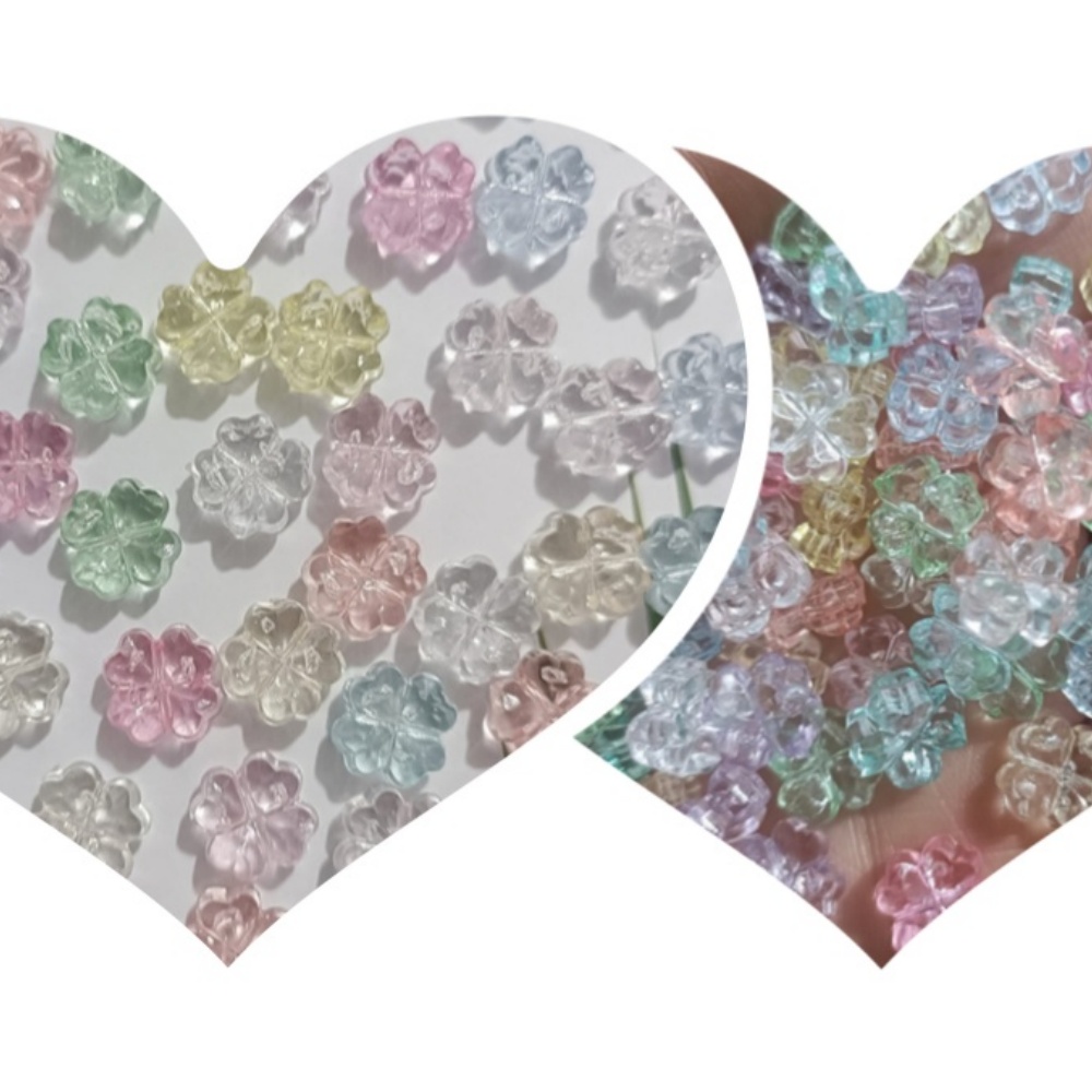 AliExpress 32-Piece Transparent Clover and Flower Charms, view 5