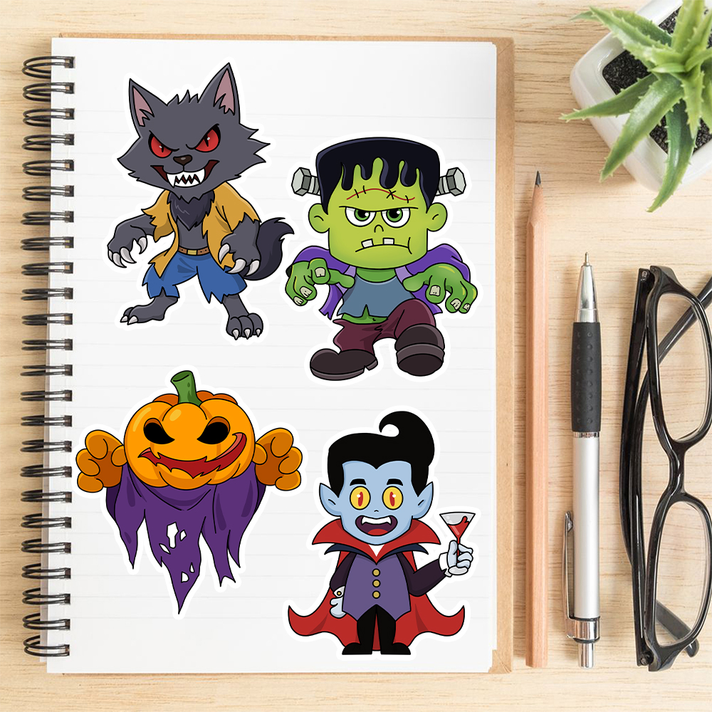 AliExpress 32Sheets Halloween Make a Face Puzzle PVC Sticker Kids Party Favors Gift Toy DIY Pumpkin Ghost Assemble Jigsaw Educational Game, view 2