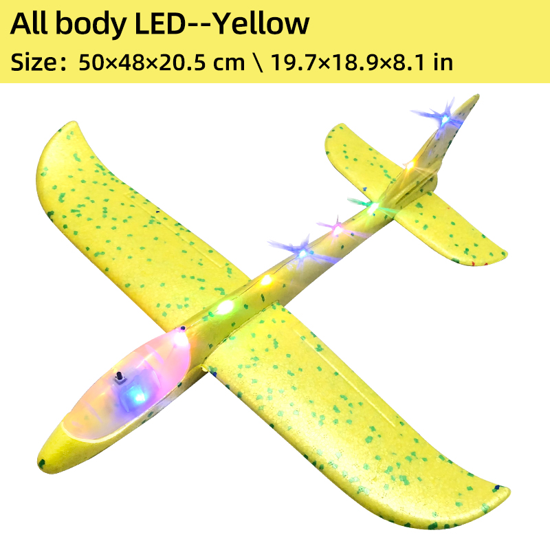 AliExpress 33/50CM Big Flash Glider Foam Plane Hand Throw Light Inertial AirPlane Outdoor Launch Fun of Kids Toys for Children Boys Gift, view 5