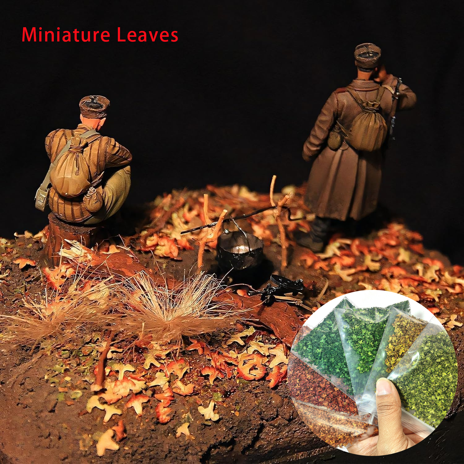 AliExpress 33ml Realistic Miniature Leaves Simulation Leaves for DIY Modeling Basing Railway Bonsai Fairy Garden Diorama Supplies GroundKit, view 2