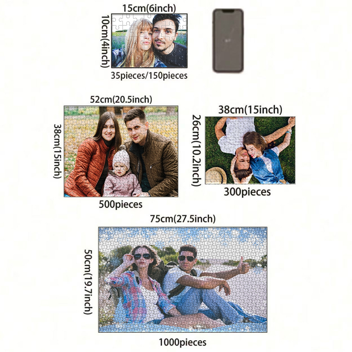 AliExpress 35/300/500/1025pcs Personalized Custom Photo Puzzle Friend Upload Photo For Customized Puzzle Unique Gift For Family Friends Spe, view 5