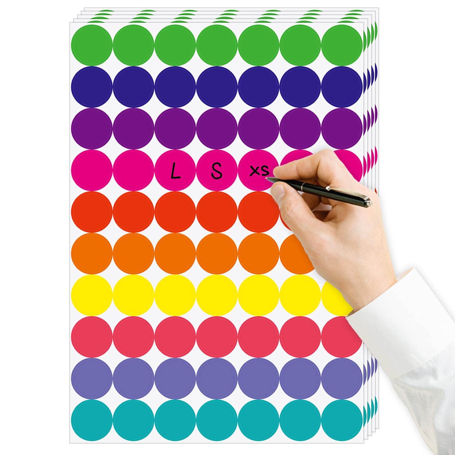 AliExpress 350-700pcs 10 Colors Colorful Dot Glue Stickers, Round Label Paper Round White Circle Round Code Sticker Self-adhesive Label, view 4