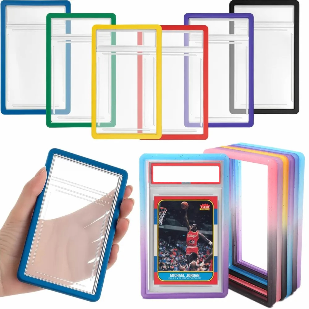 AliExpress 35PT Grade Graded Card Slab Gradient Silicone TPU Bumper Case Guard Protector For Sports Game Card Display Sleeves Skin