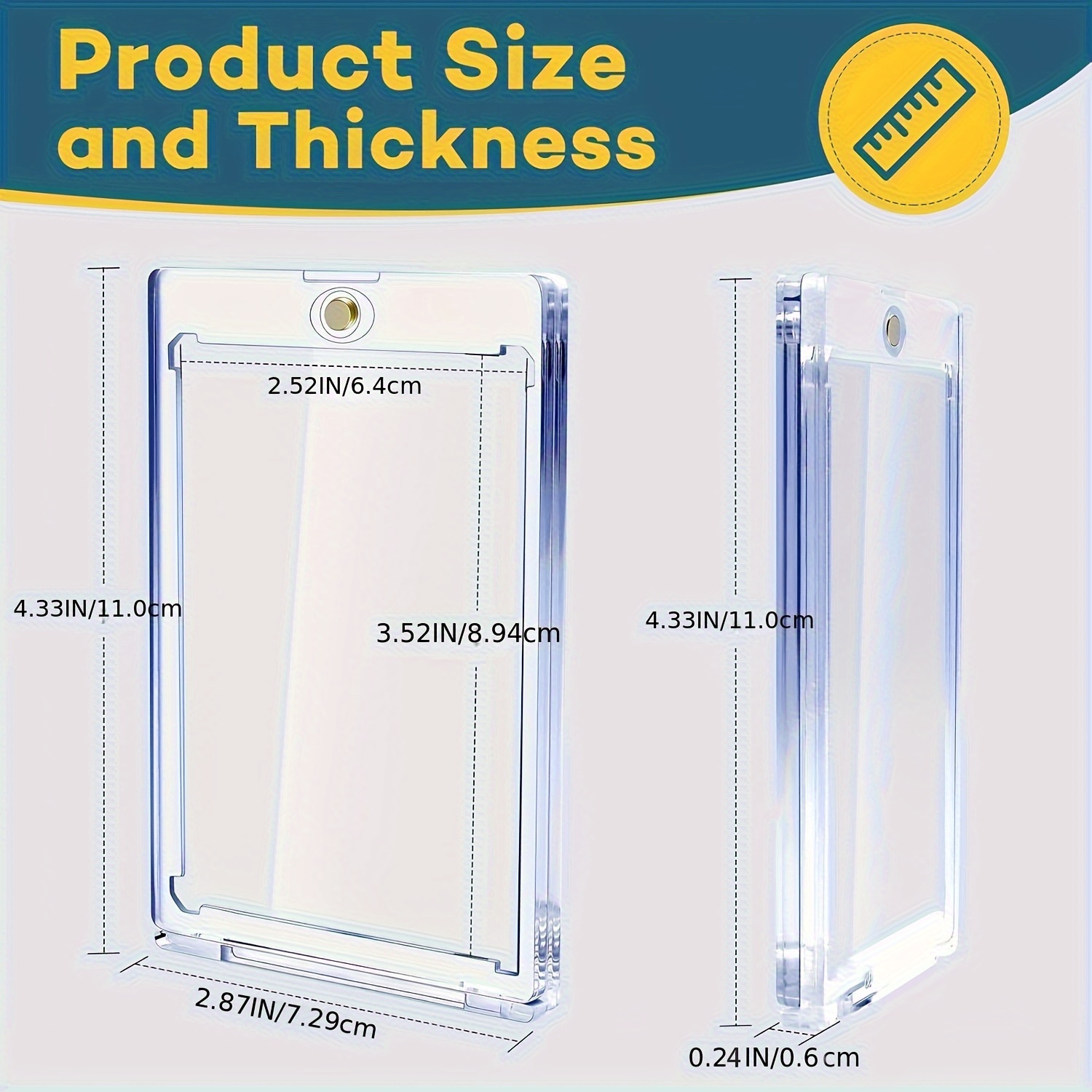 AliExpress 35pt One-Touch Magnetic Card Storage Box - Transparent Acrylic Hard Plastic Protector Sleeve for Sports Cards, Collectible Cards, view 2