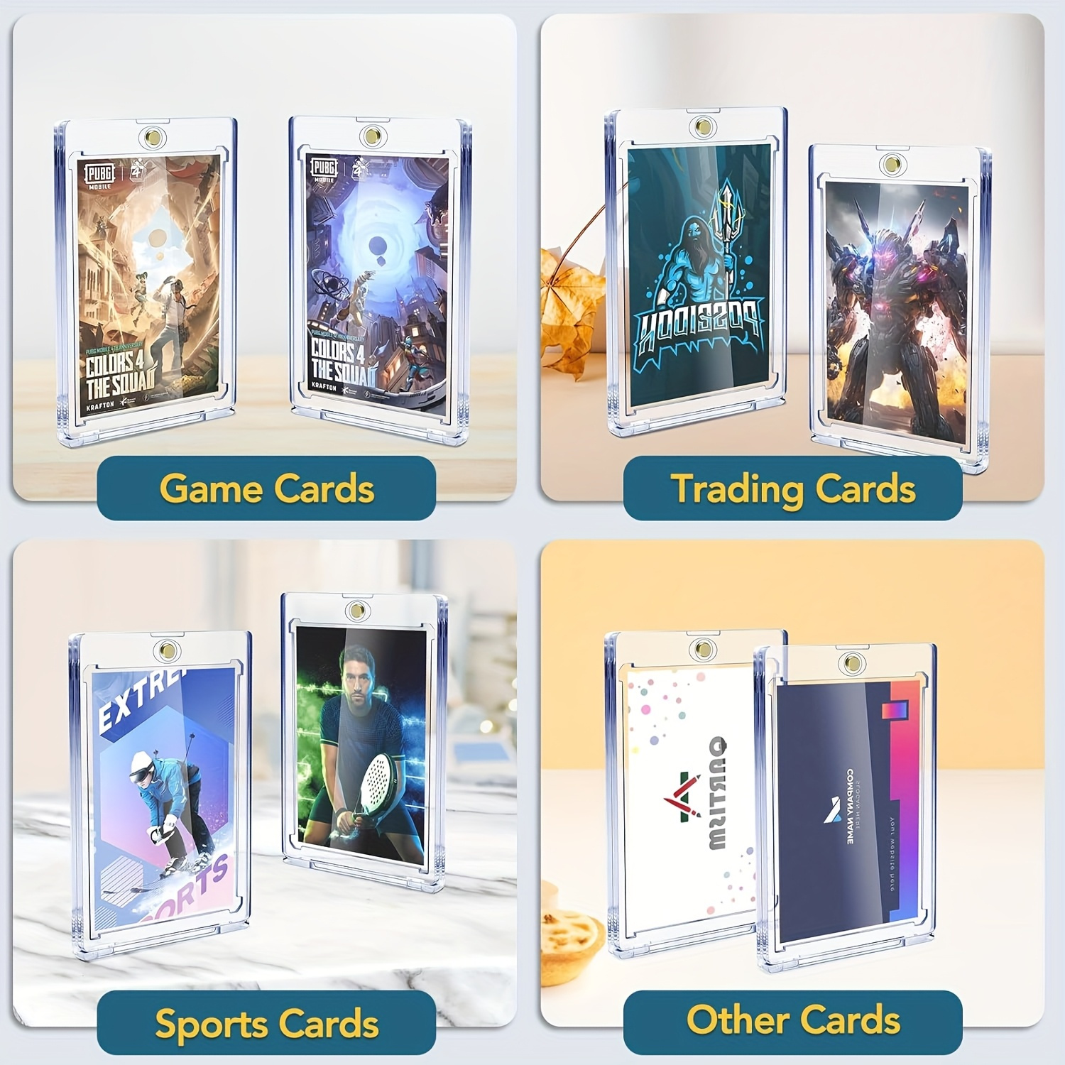 AliExpress 35pt One-Touch Magnetic Card Storage Box - Transparent Acrylic Hard Plastic Protector Sleeve for Sports Cards, Collectible Cards, view 6