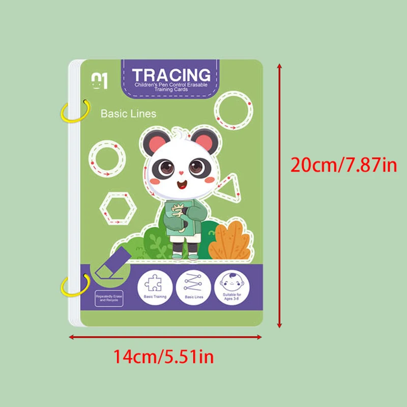 AliExpress 36-Page Reusable Kids Workbook with 2 Pens Eraser Erasable Stickers Drawing Writing Control Book New Year Christmas Gift, view 4