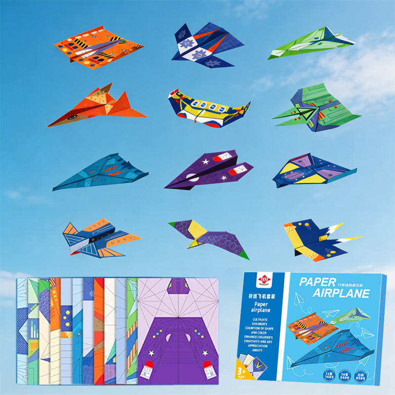 AliExpress 36 Sheets Kids Paper Airplane Origami Kit STEM Educational DIY Craft Toy Set Fun Parent-Child Activity Birthday Party Favor Gift