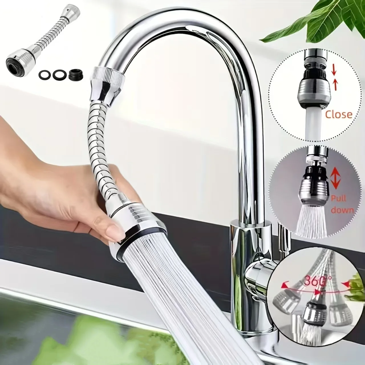 AliExpress 360-Degree Rotating Anti-Splash Kitchen Faucet Sprayer, view 2