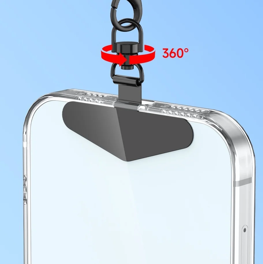 AliExpress 360° Rotation Metal Steel Phone Tether Tab Cell Phone Lanyard Patch Gasket Universal Cellphone Lanyard Safety Connecter Piece, view 3