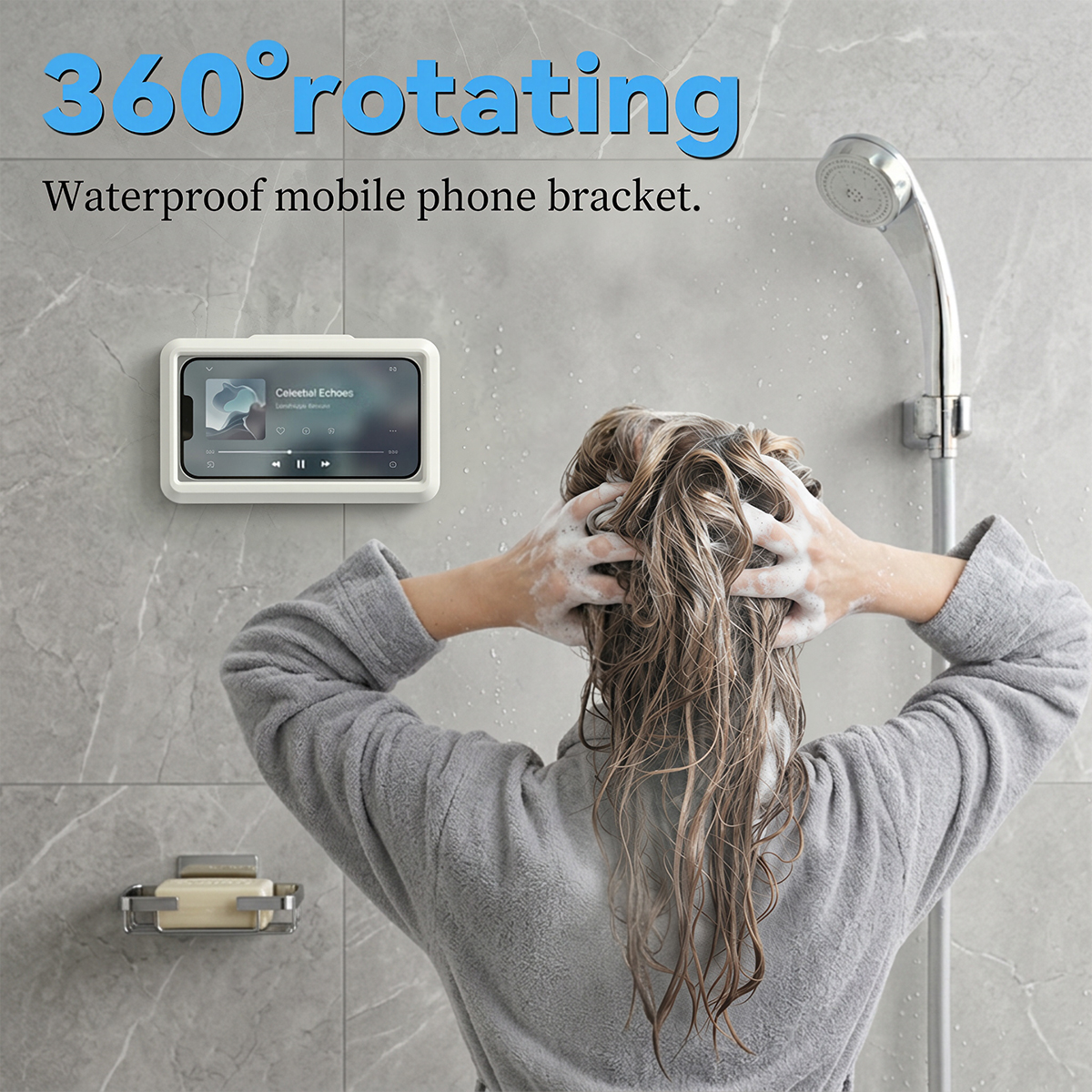 AliExpress 360-Degree Waterproof Anti-Fog Shower Phone Holder, view 4