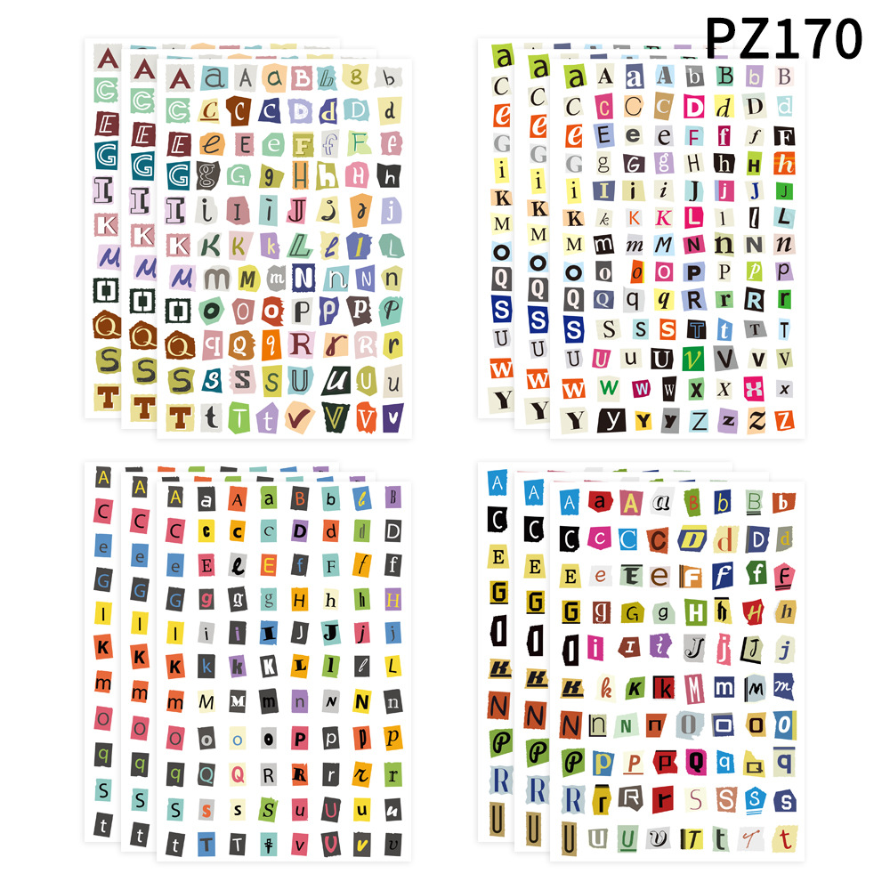 AliExpress 360PCS Magazine Letter Stickers Vintage Stickers, 4 Sheets Scrapbook Letters Stickers Alphabet Sticker for Scrapbooking Supplies