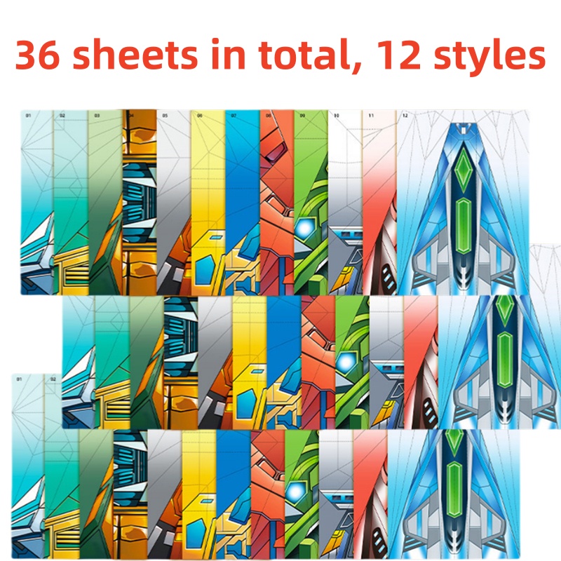 AliExpress 36Pcs DIY Children's Origami Airplane Parent-Child Full-Color Handmade Toy Airplane Educational Toy Hands-On Ability Puzzle Toy, view 6