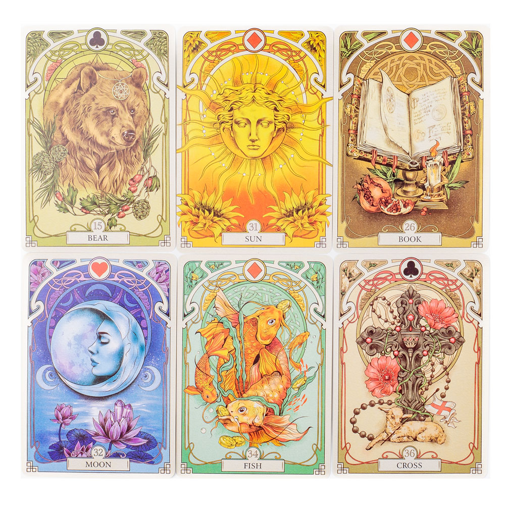 AliExpress 37Pcs Cards Romatic Lenormand Tarot Deck Full English Version Oracles Deck For Girl Board Games 10.2*7.2Cm, view 5