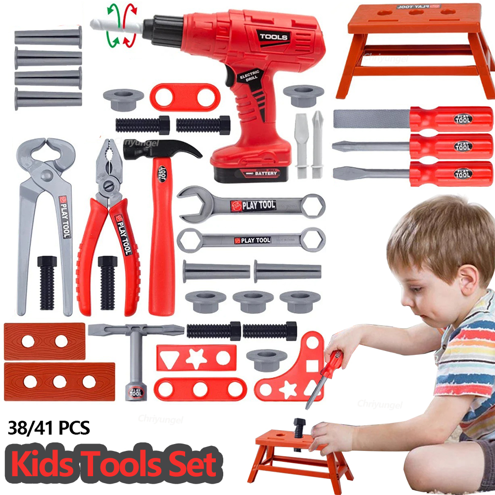 AliExpress 38/42 PCS Pretend Tools Kit Kids Play Repair Tool Set Plastic Construction Toys with Screwdrivers for Toddler Boys Girls Child