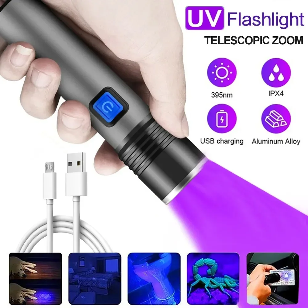 AliExpress 395nm UV Blacklight Flashlight, Rechargeable