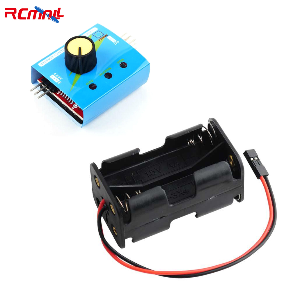 AliExpress 3CH Digital Servo Tester ESC Speed Controller Checker CCPM Servo Consistency Master + 4 Cell AA Battery Holder Case for Servo